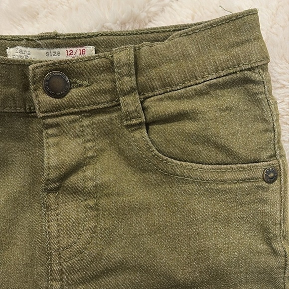 Zara boy toddler Jean style pants in olive green size 12-18 months - Picture 8 of 10